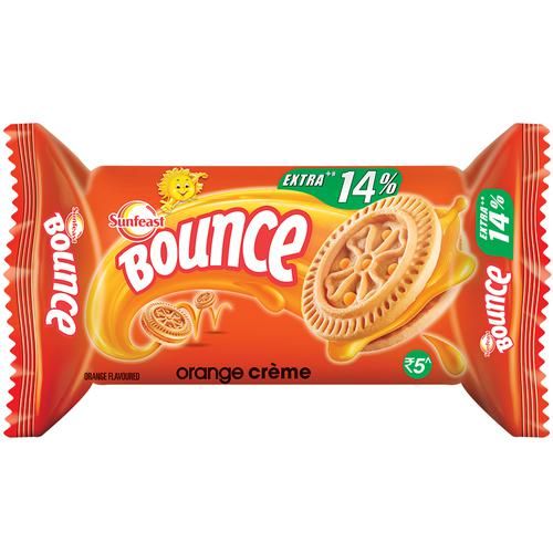 Sunfeast Bounce Orange Creme Orange Cream Biscuits - (Pack of 144 ,24.8 gm 4.2 gm Extra, 16% Extra)