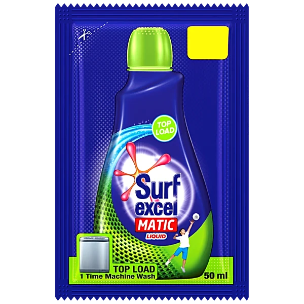 Surf Excel Matic Top Load Liquid Detergent - (Pack of 1 50 ml ) - Sachet : CASE (Set of 120)