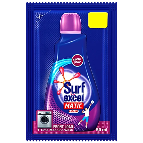 Surf Excel Matic Front Load Liquid Detergent - (Pack of 1 50 ml ) - Sachet : CASE (Set of 120)