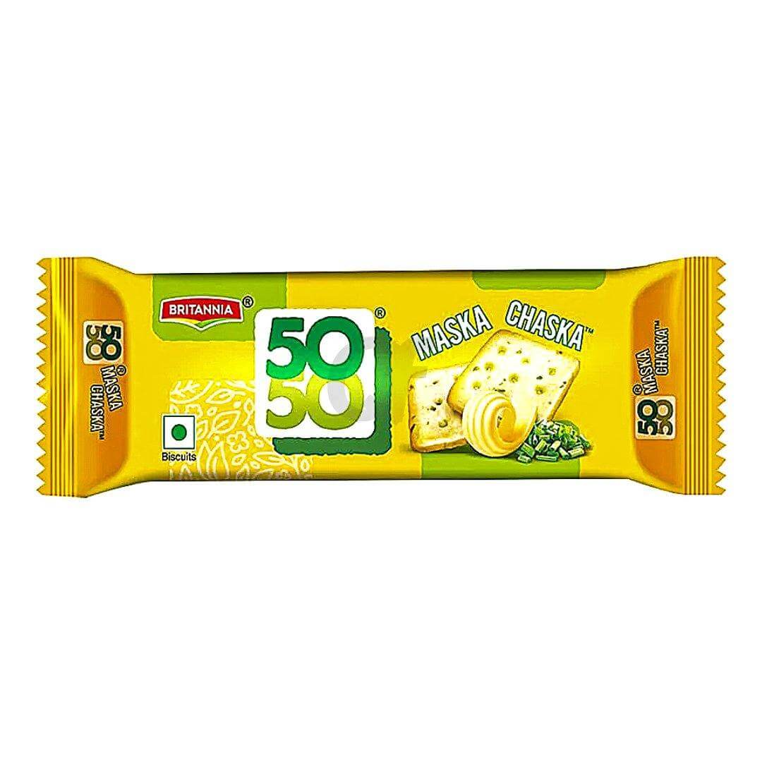 Britannia 50-50 Maska Chaska Cracker - (Pack of 1 45.5 gm ) (set of 96)